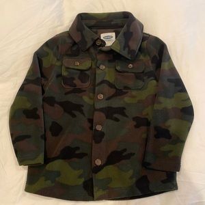 Old navy fleece button down camouflage toddler 3T